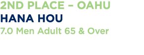 2nd Place   Oahu Hana Hou 7 0 Men Adult 65 & Over 