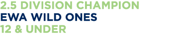 2 5 Division Champion Ewa Wild Ones 12 & Under 